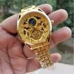 MOON FACE FULL GOLDEN WATCH ( Automatic )