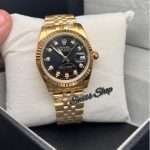 BLACK DIAL GOLDEN CHAIN DATE JUST ( Automatic )